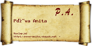 Páva Anita névjegykártya
